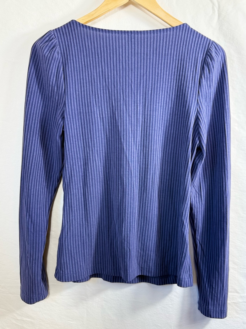 By Anthropology Periwinkle Ribbed Long Sleeve Knit Top - Picture 4 of 5